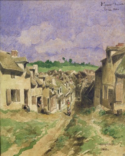 Eine Straße in Saint-Germain, Seine-et-Oise, 1866 von Louis Adolphe Hervier